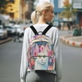 thumbnail image 7 of Casual Cat with Floral Background Backpack for School,College and Travel, Water Resistant Bookbag,, 7 of 7