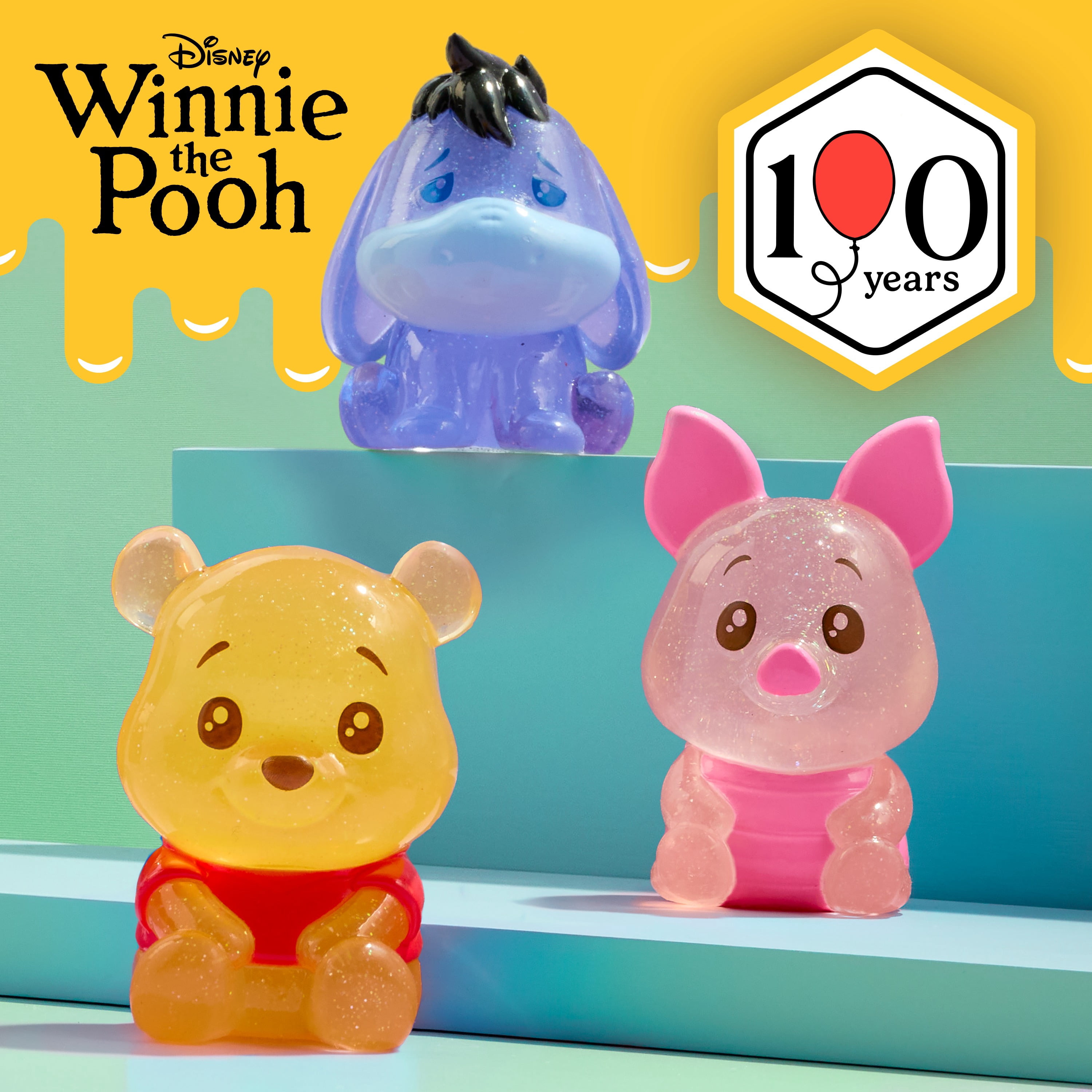 Disney Winnie the Pooh Bear-y Cute Jelly Figures, 7 to Collect, 2-inch Figurines, Ages 3+