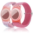 thumbnail image 2 of YUNOVA Braided AirTag Bracelet for Kids, Adjustable Nylon Wristband, Anti-Lost GPS Tracker Compatible with Apple AirTag 1st/2nd Gen, 2-Pack, 2 of 9