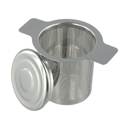 

304 Stainless Steel Tea Drain with Lid Filter Grid Binaural Tea Infuser Filter