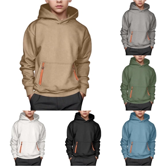 Shachafan Boys Hooded Sweatshirt With Front Pocket Casual Pullover For Kids Youth Soft Comfortable Athletic Jacket Baby Boy Clothes Sweatshirt