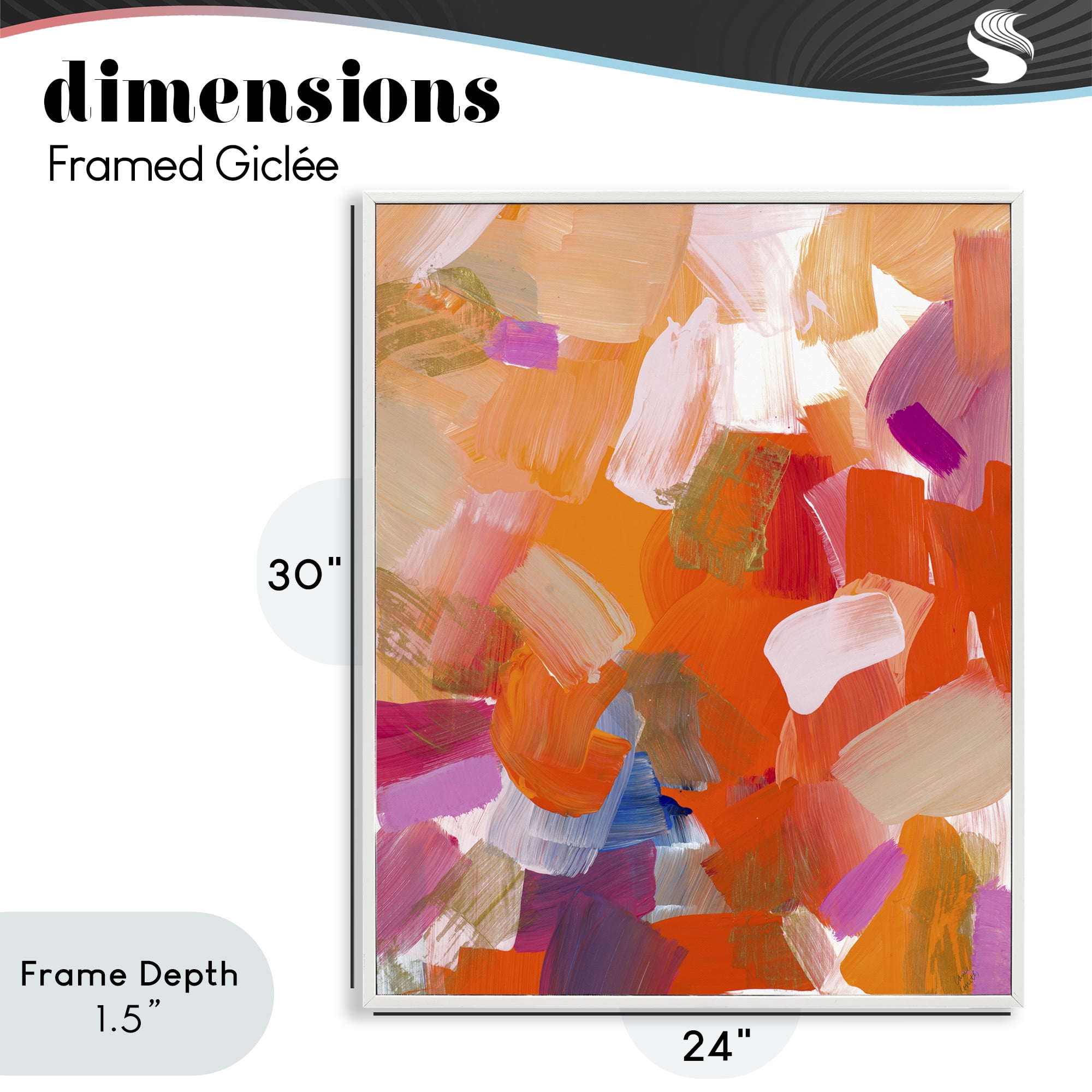 Stupell Industries Confetti Petals Abstraction White Framed Giclee Art, design by Lanie Loreth