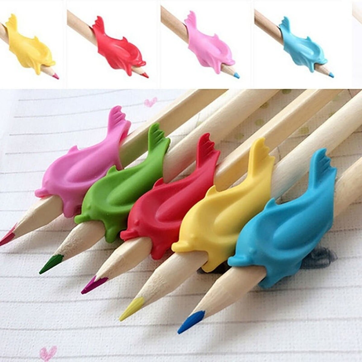 5/10/20x Kids Pencil Holder Pen Writing Aid Grip Posture Handwriting