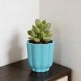 thumbnail image 3 of Mainstays Arlo 4" x 4" x 4" Round Aqua Ocean 100% Recycled Resin Planter, 3 of 10
