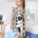 thumbnail image 4 of Balery Floral Sugar Skull Portrait Camisón de princesa para niñas, pijama de algodón con mangas abullonadas, suave y bonito.-XX-Large, 4 of 6