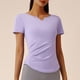 thumbnail image 2 of Pantalones de Yoga de Verano para Mujeres Ligera Camiseta de Manga Corta con Cuello en V, Camiseta Pliegada para Correr Y Yoga, 2 of 8