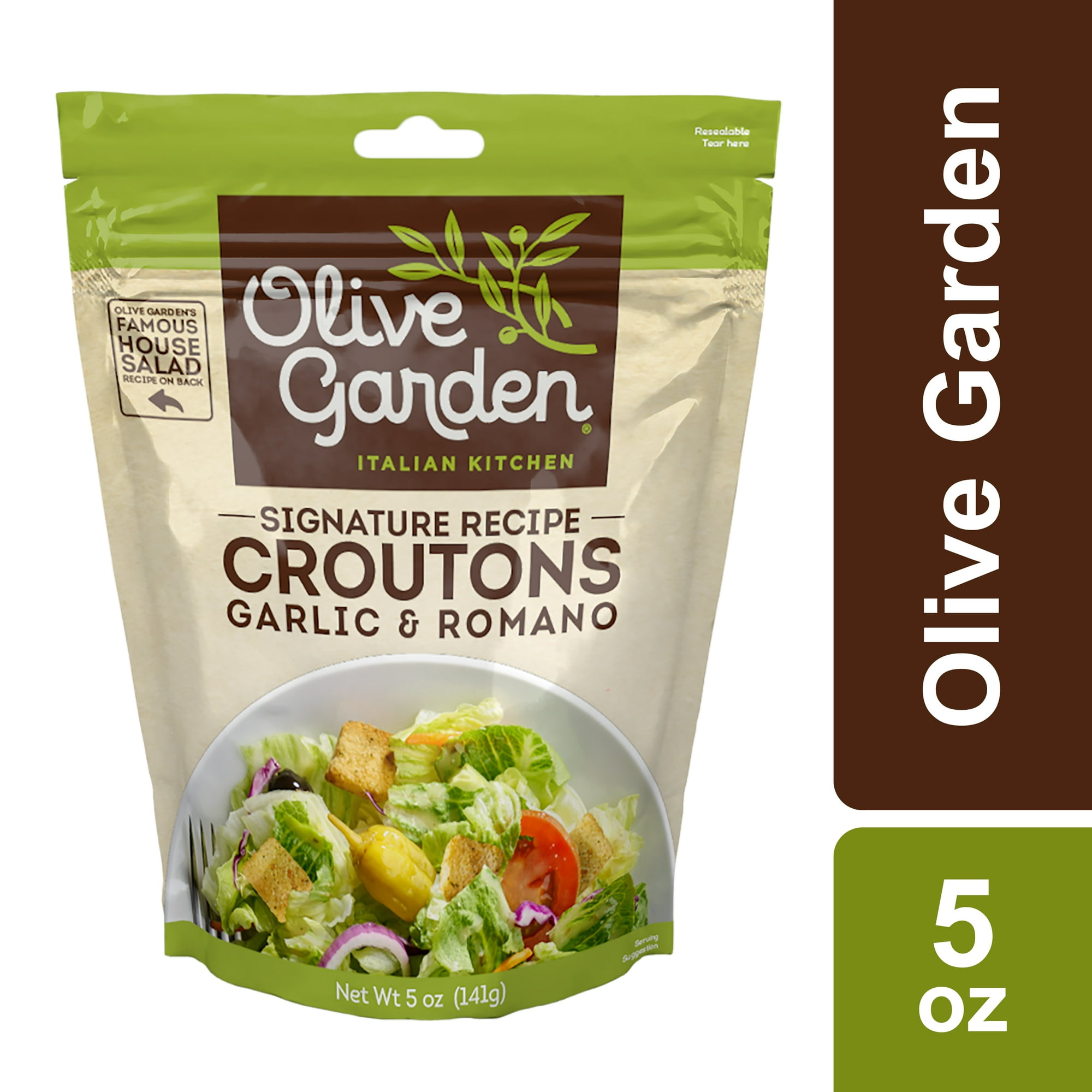 Olive Garden Garlic & Romano Seasoned Croutons, 5 oz Resealable Bag