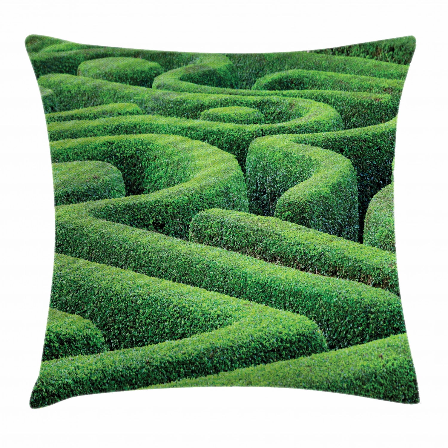 Garden Throw Pillow Cushion Cover, Green Plant Maze Growth Ecology and