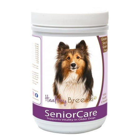 healthy breeds older dog multivitamin supplement chews for shetland sheepdog  - over 100 breeds - grain free - supports healthy hip & joint energy levels & immune system - 100