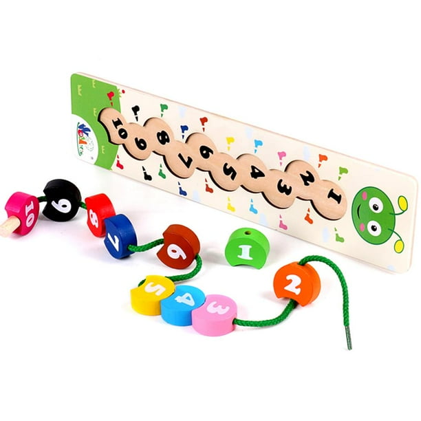 Gusano De Madera Cordones Cuentas Número Cuentas Juego De Cordones Juguete Educativo De Matemáticas Tempranas