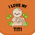 thumbnail image 4 of Inktastic Cute Sloth I Love My Titi with Green Leaves Boys or Girls Baby Bib, 4 of 4