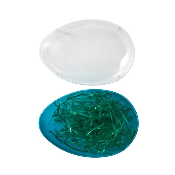 Giant Easter Egg, Clear Top with Turquoise Bottom Shell, 3 Long x 5 High
