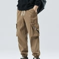 thumbnail image 5 of Xzbqbs Mens Cargo Pants Casual Elastic Waist Tapered Straight Work Pants Drawstring Lightweight Classic Fit Jogger Cuffed Pants, 5 of 5