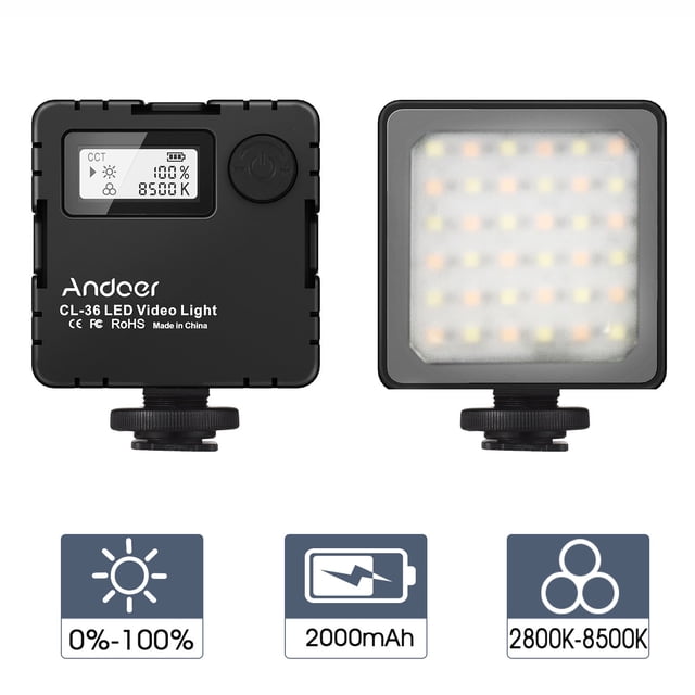 Fotografía LED de Cámara Luz de Relleno de Doble Temperatura de color de color Dual 2800K-8500K Luz de Relleno Ajustable Con Pantalla Lcd Negro