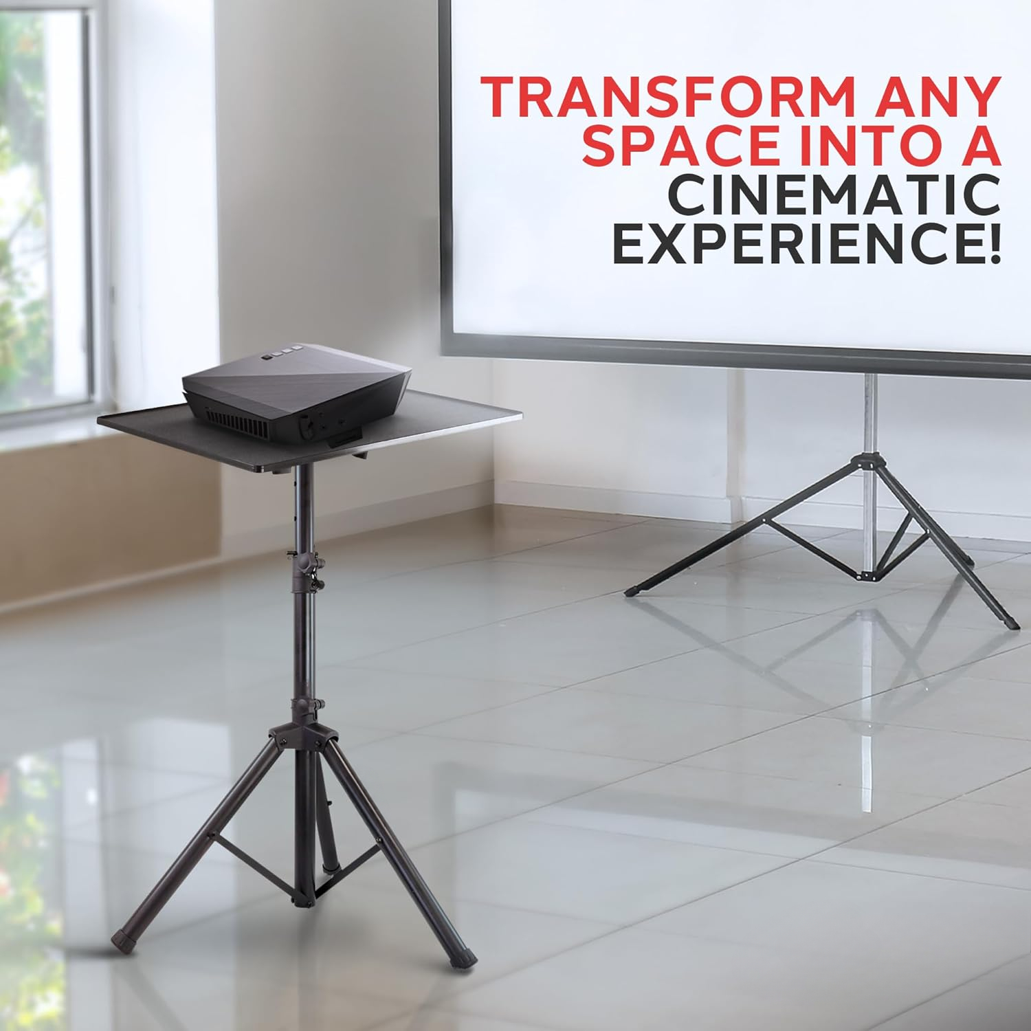 Laptop, Projector Stand- Computer Mount Holder, Height Adjustable, 27.55” to 47.24”