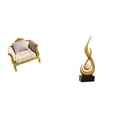 thumbnail image 1 of Sofá De Madera En Miniatura Y Estatua Abstracta De Fuego, Adorno De Escritorio, Artesanía, Simulación, Muebles, Juguete, Figura De Llama De Resina, Escultura De Arte Moderno Para Casa De, 1 of 8