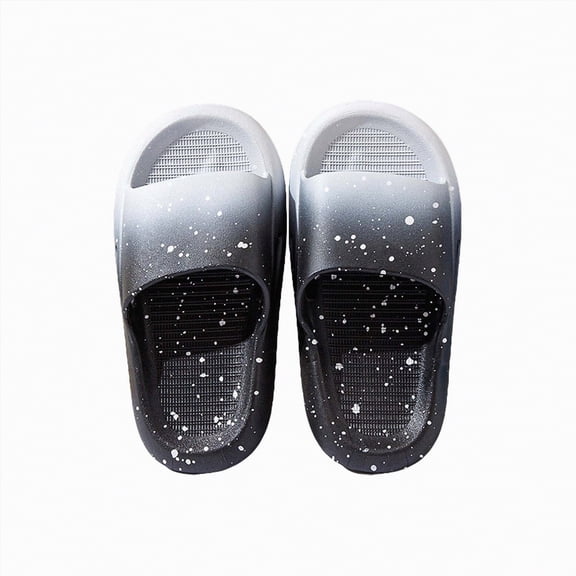 TOWED22 Kids Cloud Slides Boys Girls Shower Slippers Slip on Slide Sandals Non-slip Summer Beach Pool Shoes(Black,9.5)