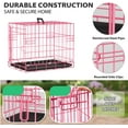 thumbnail image 4 of BestPet Dog Crate 18" Foldable Metal Kennel with Double Doors,for Small Breeds for Travel, Indoor & Outdoor Use,Pink, 4 of 7