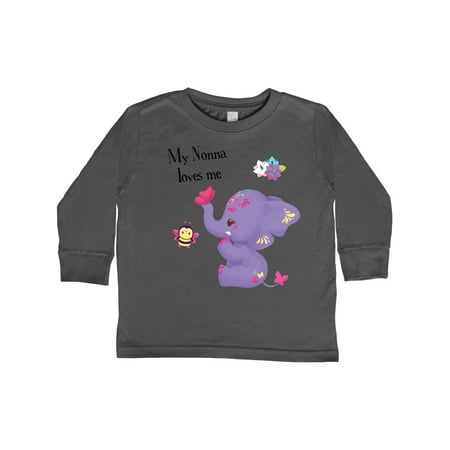 

Inktastic Nonna Loves Me Purple Elephant Cute Gift Toddler Toddler Girl Long Sleeve T-Shirt