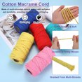 thumbnail image 3 of Braided Macrame Cord, 4mm x 109 Yards Natural Cotton Rope Macrame Yarn Bohemia Craft String with Scissors(Yellow), 3 of 7