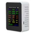 thumbnail image 4 of Monitor de calidad del aire, detector de dióxido de carbono, comprobador preciso de CO, CO2, PM2.5, TVOC, HCHO, temperatura y humedad, modo de alarma, color blanco., 4 of 14