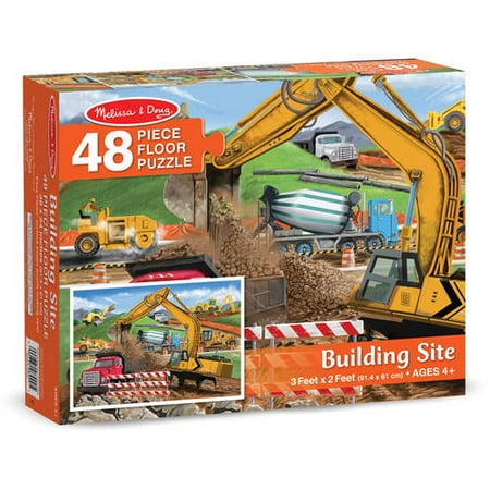 - Melissa & Doug Building Site Jumbo Jigsaw Floor Puzzle (48 pcs, 2 x 3 feet long)