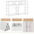 thumbnail image 4 of Blanca 47.2 - pulgada anchura mesa de TV cómoda con 10 fabric cajones: entertainment center media consola wood top, ample almacenamiento, anti - tip safety, y adjustable feet tvs up to 55 pulg..., 4 of 6