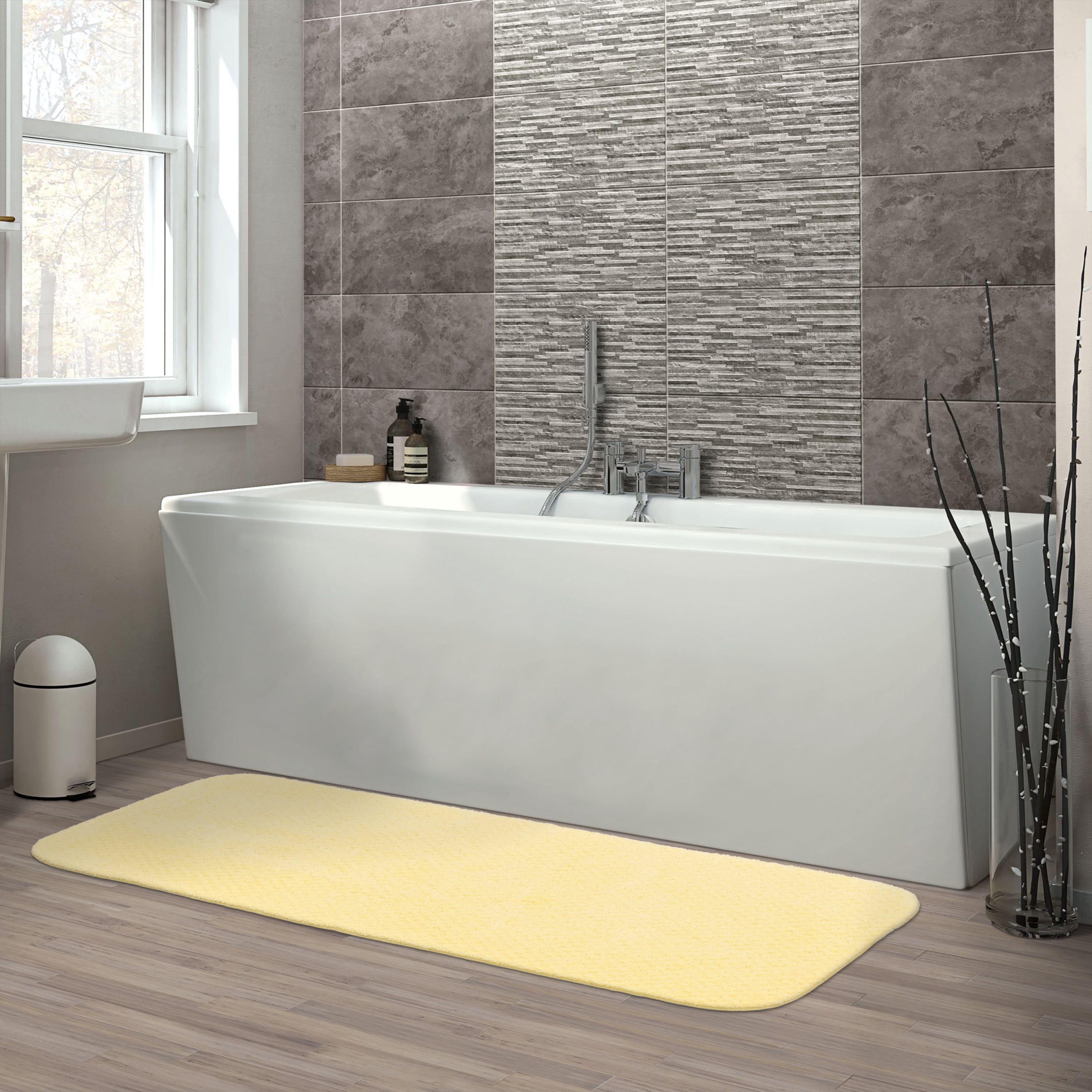 Garland Rug Cabernet Washable Nyon Rubber Ducky Yellow Bathroom Runner, 22" x 60"
