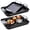 Black with silver trim, variant on 3‑Piece White Rectangular Reusable Plastic Handled Serving Tray Set 16.5"/15"/13.2", Ideal for Meals Cakes Turkey Cheese Fruit Appetizers at Large Gatherings