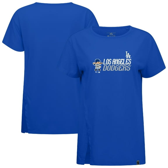 Women's-Levelwear  Royal Los Angeles Dodgers Influx 8-Bit Baseball T-Shirt