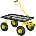 thumbnail image 1 of Outsunny Chariot de Jardin Robuste, Capacité de 330 Lb, Jaune, 1 of 9