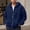 Dark Blue, variant on Mens Fuzzy Sherpa Jacket Fleece Long Sleeve Full-Zip Hooded Jacket Coats (Beige M)
