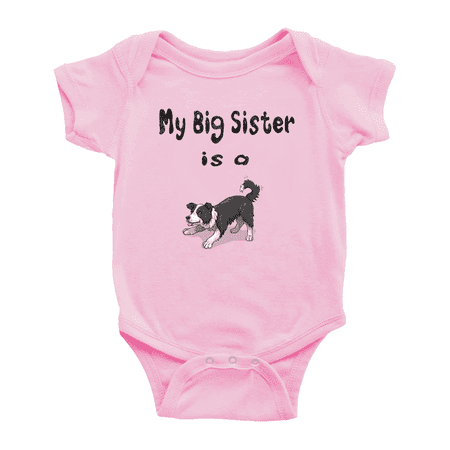 

My Big Sister Is A Border collie Dog Cute Baby Jumpsuits Boy Girl Clothes