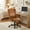 Brown, variant on 350LBS Heavy‑Duty Executive Desk Chair, Vintage Wingback Leather Ergonomic Swivel Chair with 7.6 Inch Thick Cushion & Wood Base for Home Office Living Room