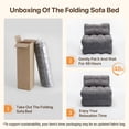 thumbnail image 2 of Home Folding Sofa Bed, Portable Convertible Floor Couch for Adult W/Pillow Sleeper Sofa & Back Support, Foldable Chair Bed Mattress Comfort Floor Sofa Sleeper Chair for Living Room,Dark Gray,Single, 2 of 9