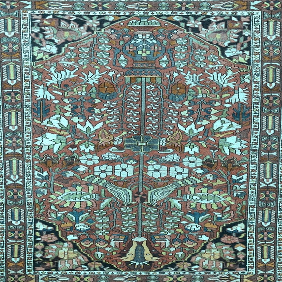 Ahgly Company Indoor Square Animal Light Blue Traditional Area Rugs, 3' Square