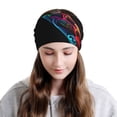 thumbnail image 6 of Honeii Neon Psychedelic Giraffe Print Winter Beanie Daily Hat - Thermal Polar Fleece Ski Running Hat Skull Cap for Men and Women,Beanie, 6 of 8