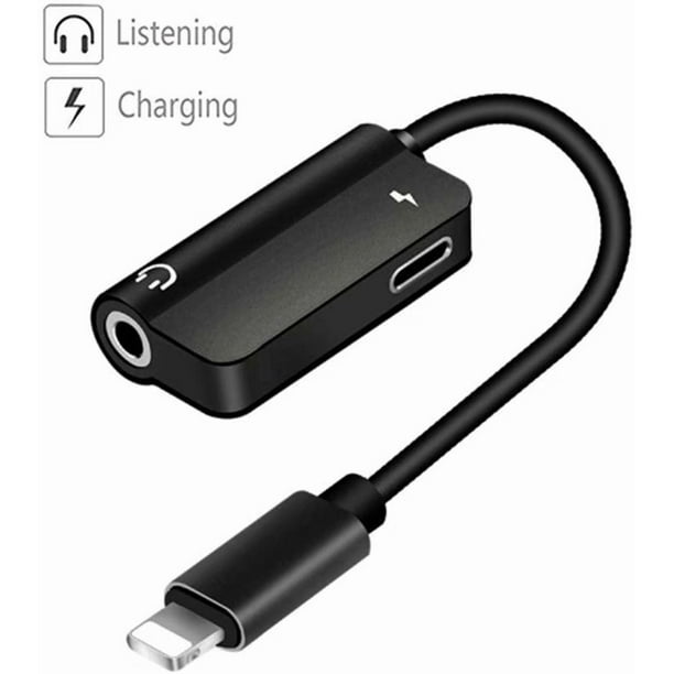 Dual Headphone Audio & Charge Adapter & Splitter, 2 in 1 Lightning to 3