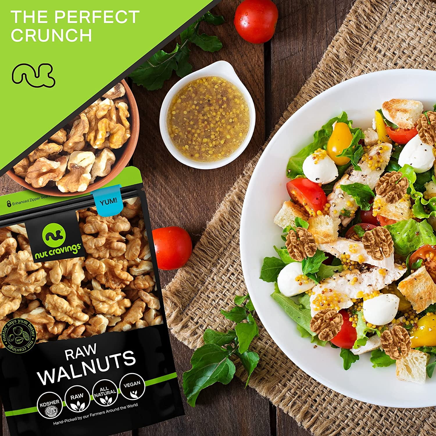 Nut Cravings Raw Walnuts Halves & Pieces, Unsalted, Shelled (80oz - 5 lbs)