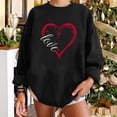 thumbnail image 2 of RKSTN Chandail de la Saint-Valentin pour Femmes Surdimensionné Mode Décontractée Manches Longues Col Rond Chandail Grande Taille Imprimé Cœur Amour Couleur Unie, 2 of 9