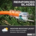 thumbnail image 3 of Iron Forge Cable 25ft Lighted Outdoor Heavy Duty Extension Cord with 3 Outlet - 15 Amp 10/3 SJTW Orange 10 Gauge Extension Cord with Multiple Outlets, 3 of 6