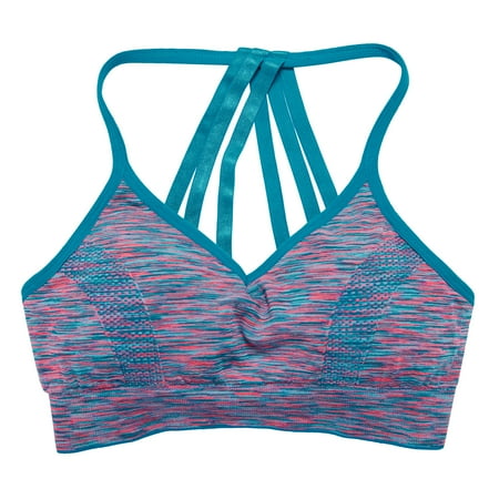 

Women s Medium Support Thin Shoulder Strap Wirefree Removable Cups Yoga Sport Bra Crossed Shoulder For Running Cycling Boxing Bowling