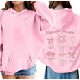 thumbnail image 2 of Weebloom Cute Toddler Girls Hoodies Bow Long Sleeve Hoodies Sweatshirt Tops Pullover With Pocket Pink 3-4 Years, 2 of 6