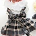 thumbnail image 5 of Dog Harness Dress with Leash Set, Tutu Skirt for Small Dog, Cute Plaid Puppy Dresses with D Ring, Pet Clothes Outfits Cat Apparel, 5 of 8