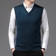 thumbnail image 1 of Suéter de cachemira Chaleco de hombre Suéter de cuello en V Chaleco de punto holgado de talla grande para hombre de mediana edad, 1 of 5