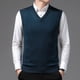 thumbnail image 1 of Suéter de cachemira Chaleco de hombre Suéter de cuello en V Chaleco de punto holgado de talla grande para hombre de mediana edad, 1 of 5