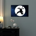 thumbnail image 2 of wall26 - Canvas Wall Art - Ninja with a Sword Jumping in The Night Sky Under The Moon - Gallery Wrap Modern Home Art | Ready to Hang - 24x36 inches, 2 of 3