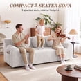 thumbnail image 2 of UHOMEPRO 71" Compact Cloud Couch, 3 Seater Low Profile Floor Sofa and Couch, No Assembly High Density Foam Couch, 1200lbs Capacity for Living Room Small Space, White, 2 of 10