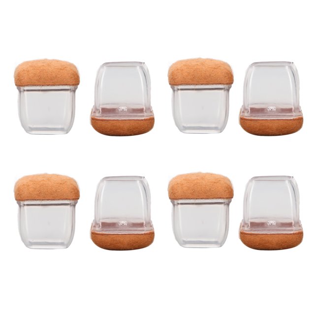 Furniture Leg Protector, Square Shape Chair Legs Noise Reduction 8Pcs With Woven Felt Pad Bottom For Office For Household Small Size,Medium Size,Large Size