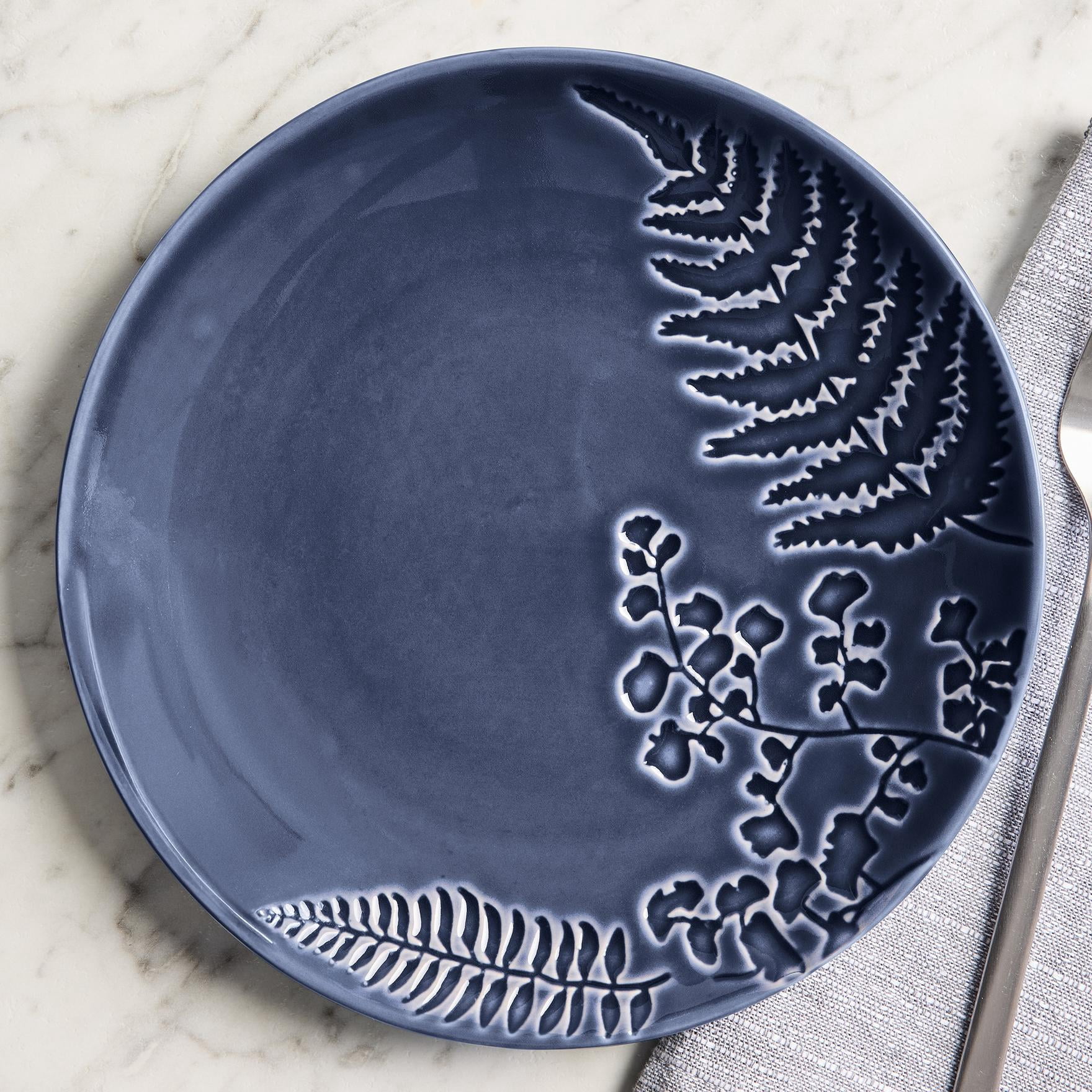 Better Homes & Gardens Ellie Collection Blue Stoneware Salad Plate, 8.7 in